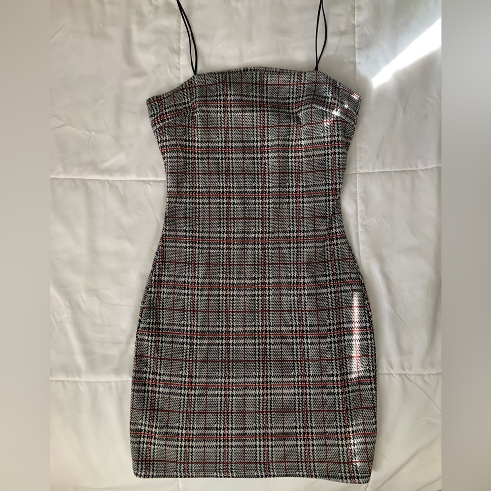plaid mini dress